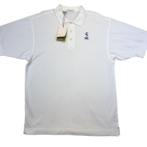 Cutter & Buck Polo Shirt Mens Large White Pike‎ Logo 60th Anniversary Cotton